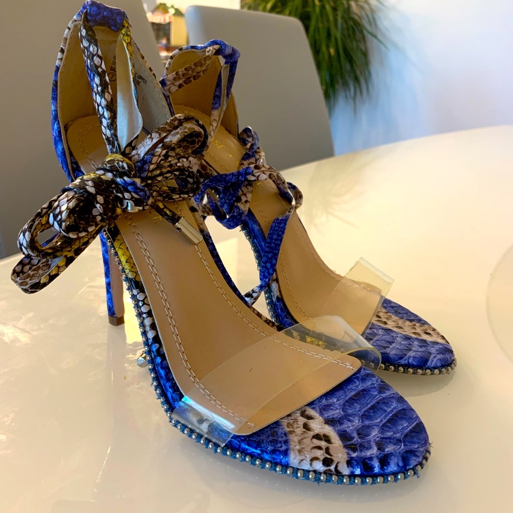 Animal Print heels - Blue